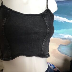 American Eagle stretch charcoal denim sun top M